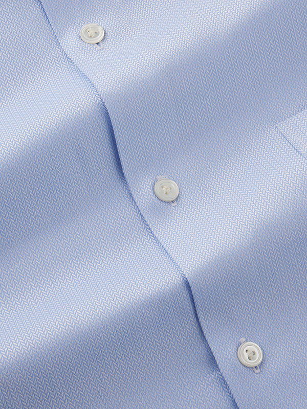 Antonello Sky Solid Full Sleeve Double Cuff Tailored Fit Classic Formal Two Ply Mercerized Cotton Shirt