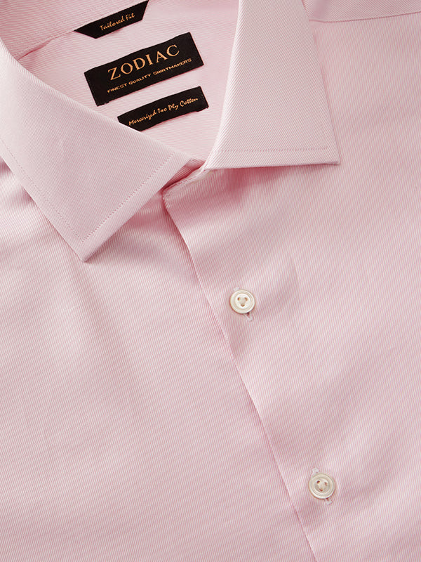 Antonello Pink Solid Full Sleeve Single Cuff Tailored Fit Classic Formal Two Ply Mercerized Cotton Without Pocket Shirt