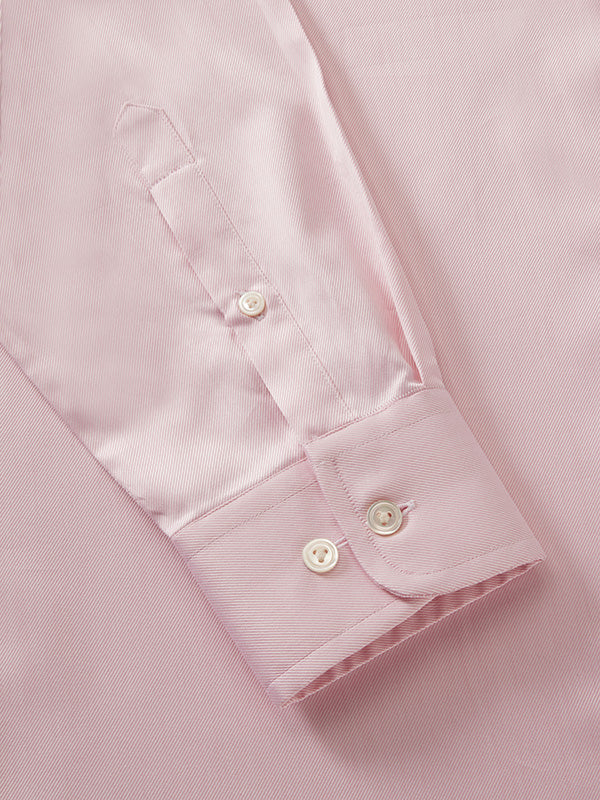 Antonello Pink Solid Full Sleeve Single Cuff Tailored Fit Classic Formal Two Ply Mercerized Cotton Without Pocket Shirt