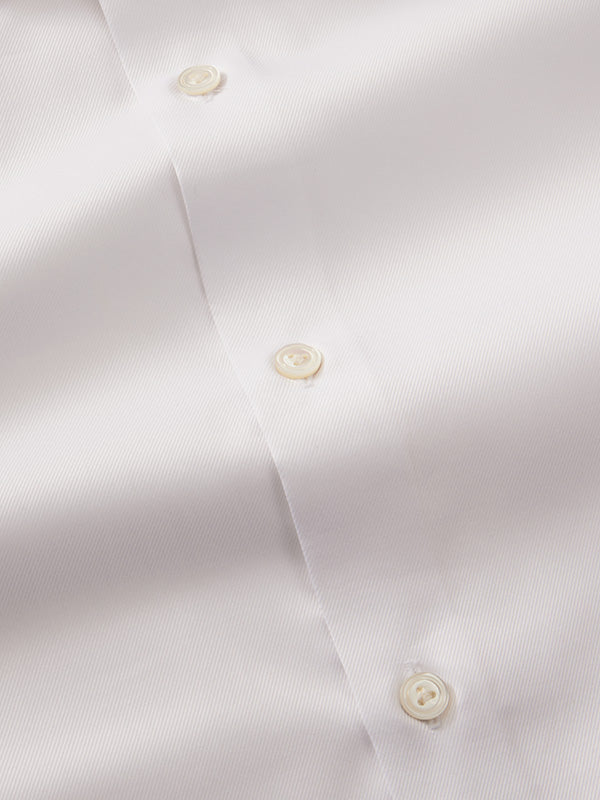 Antonello White Solid Full Sleeve Single Cuff Tailored Fit Classic Formal Two Ply Mercerized Cotton Without Pocket Shirt