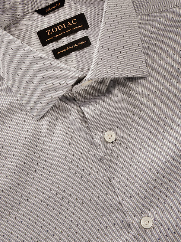 Antonello Light Grey Solid Full Sleeve Single Cuff Tailored Fit Classic Formal Two Ply Mercerized Cotton Without Pocket Shirt
