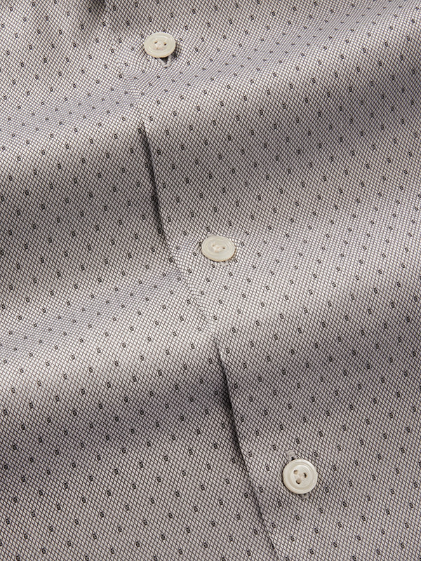 Antonello Light Grey Solid Full Sleeve Single Cuff Tailored Fit Classic Formal Two Ply Mercerized Cotton Without Pocket Shirt