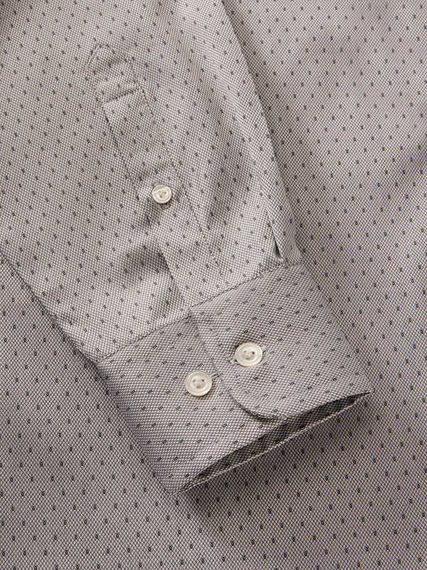 Antonello Light Grey Solid Full Sleeve Single Cuff Tailored Fit Classic Formal Two Ply Mercerized Cotton Without Pocket Shirt