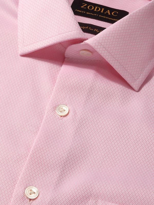 Antonello Pink Solid Full Sleeve Single Cuff Tailored Fit Classic Formal Two Ply Mercerized Cotton Shirt