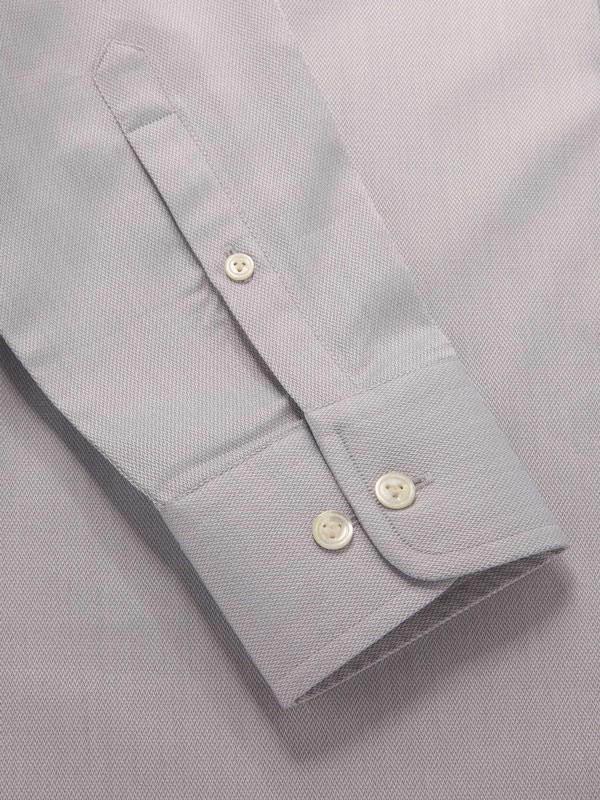 Antonello Light Grey Solid Full Sleeve Single Cuff Tailored Fit Classic Formal Two Ply Mercerized Cotton Shirt