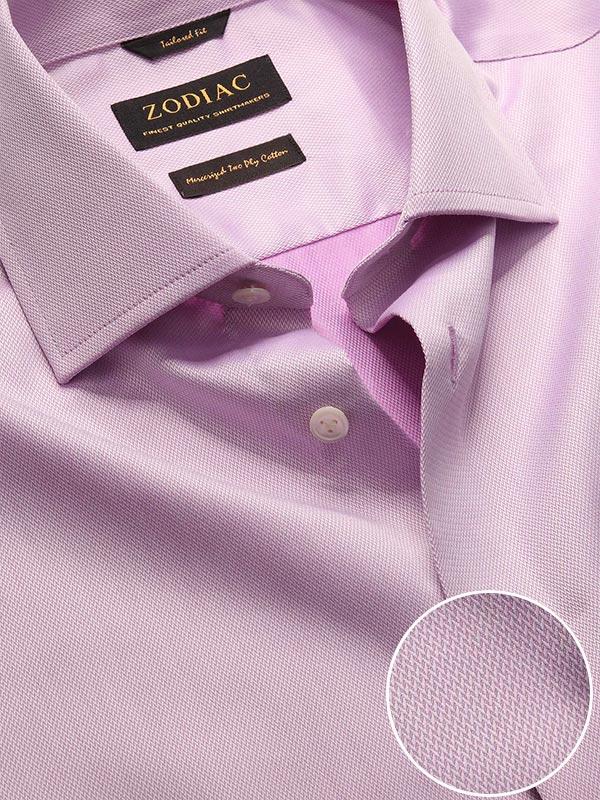 Antonello Purple Solid Full Sleeve Single Cuff Tailored Fit Classic Formal Two Ply Mercerized Cotton Shirt