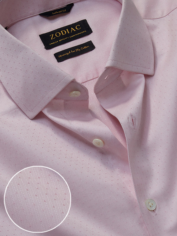 Antonello Pink Solid Full Sleeve Single Cuff Tailored Fit Classic Formal Two Ply Mercerized Cotton Shirt