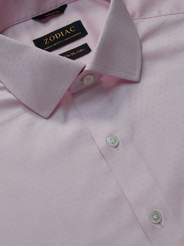 Antonello Pink Solid Full Sleeve Single Cuff Tailored Fit Classic Formal Two Ply Mercerized Cotton Shirt