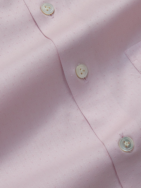 Antonello Pink Solid Full Sleeve Single Cuff Tailored Fit Classic Formal Two Ply Mercerized Cotton Shirt