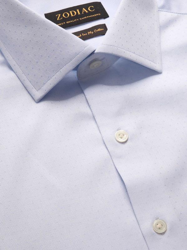 Antonello Sky Solid Single Cuff Tailored Fit Classic Formal Two Ply Mercerized Cotton Shirt
