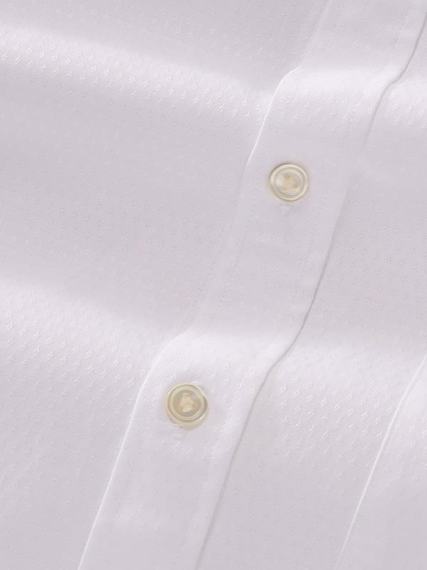 Antonello White Solid Full Sleeve Single Cuff Classic Fit Classic Formal Two Ply Mercerized Cotton Shirt