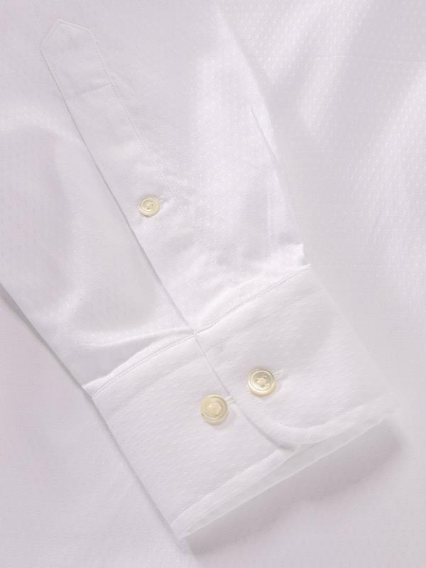 Antonello White Solid Full Sleeve Single Cuff Classic Fit Classic Formal Two Ply Mercerized Cotton Shirt