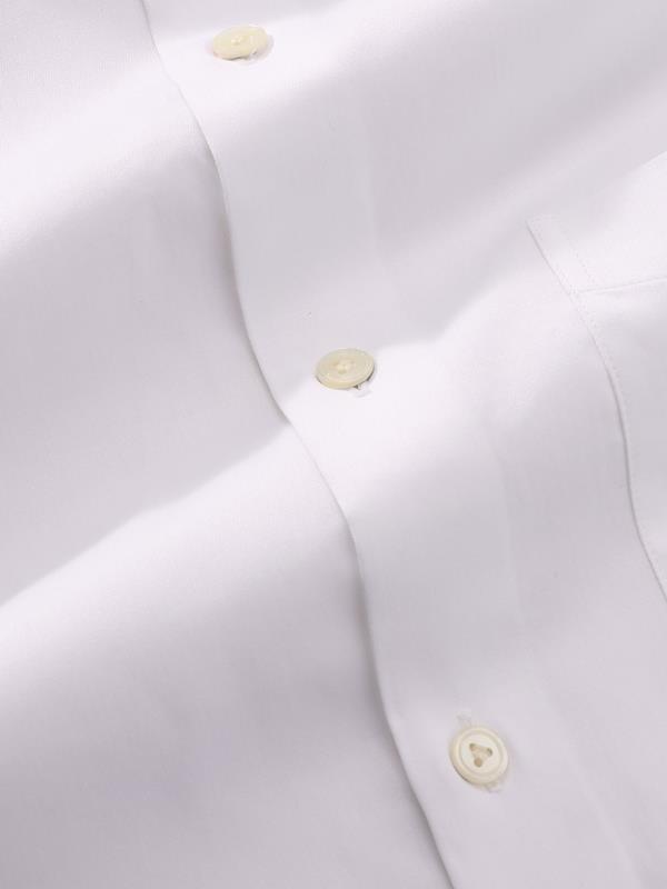 Antonello White Solid Full Sleeve Single Cuff Tailored Fit Classic Formal Two Ply Mercerized Cotton Shirt