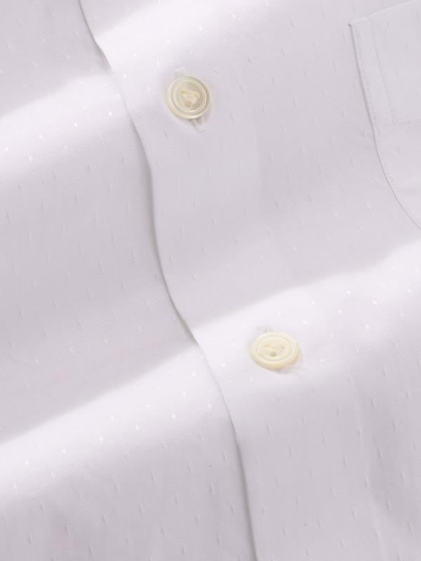 Antonello White Solid Full Sleeve Single Cuff Tailored Fit Classic Formal Two Ply Mercerized Cotton Shirt