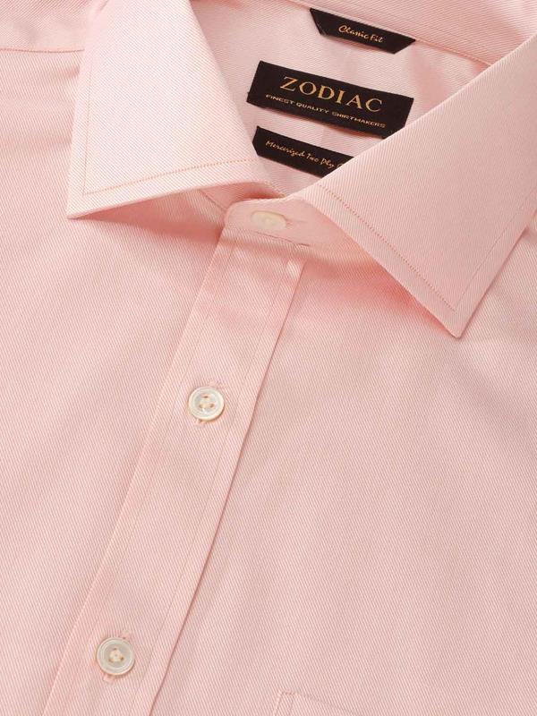 Antonello Orange Solid Full Sleeve Single Cuff Classic Fit Classic Formal Two Ply Mercerized Cotton Shirt