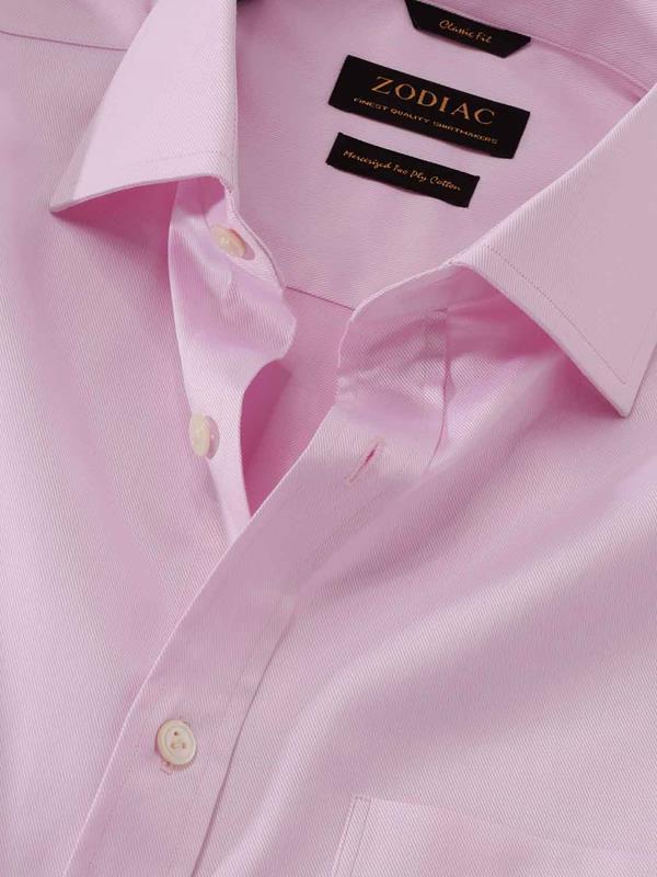 Antonello Pink Solid Full Sleeve Single Cuff Classic Fit Classic Formal Two Ply Mercerized Cotton Shirt