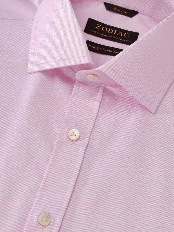 Antonello Pink Solid Full Sleeve Single Cuff Classic Fit Classic Formal Two Ply Mercerized Cotton Shirt