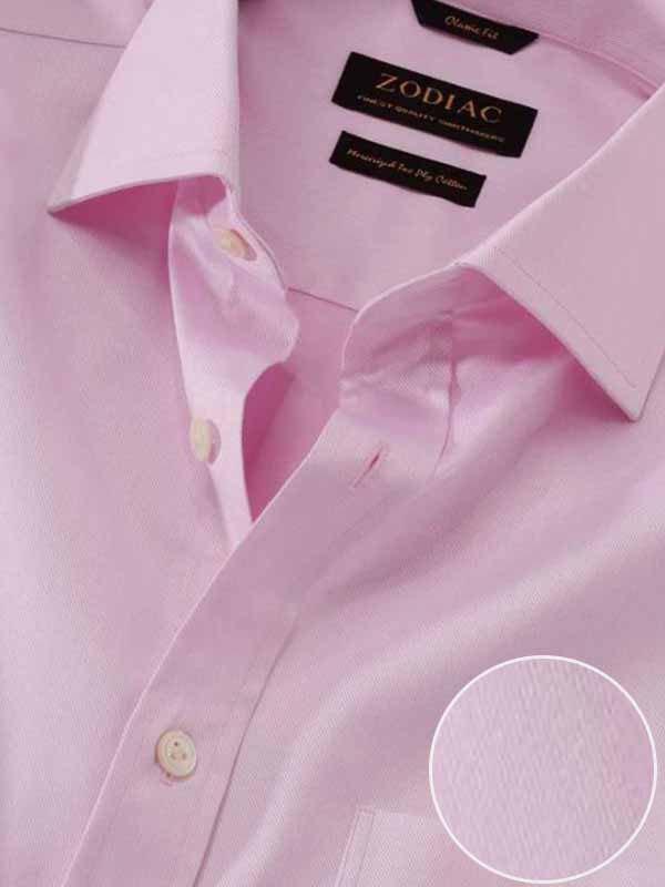 Antonello Pink Solid Full Sleeve Single Cuff Classic Fit Classic Formal Two Ply Mercerized Cotton Shirt