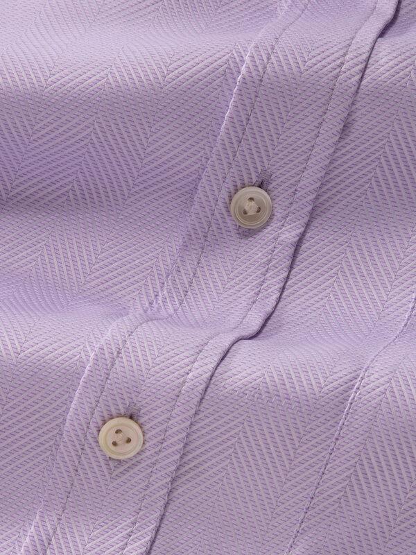 Antonello Lilac Solid Full Sleeve Single Cuff Classic Fit Classic Formal Two Ply Mercerized Cotton Shirt