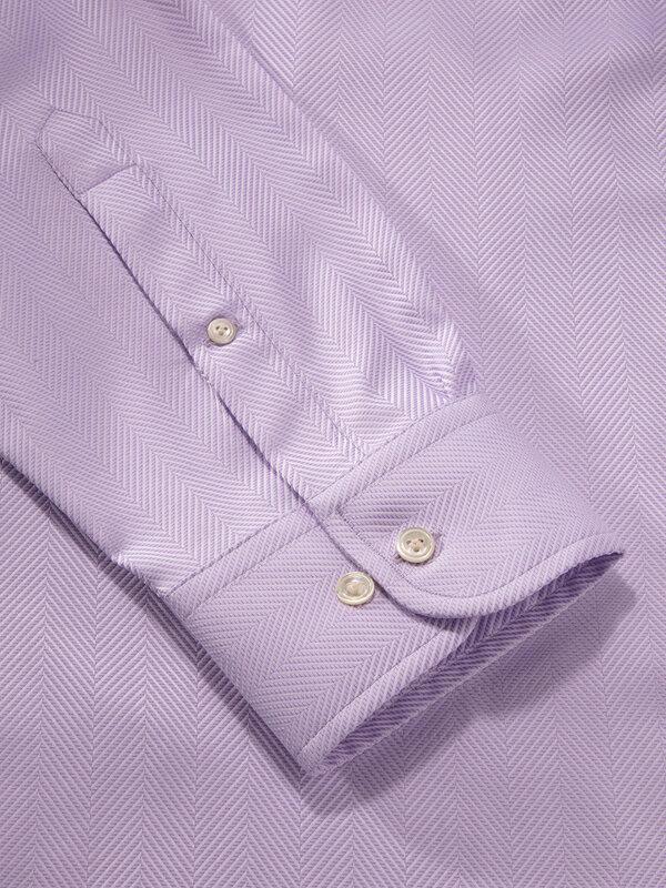 Antonello Lilac Solid Full Sleeve Single Cuff Classic Fit Classic Formal Two Ply Mercerized Cotton Shirt