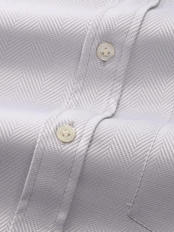 Antonello Light Grey Solid Full Sleeve Double Cuff Classic Fit Classic Formal Two Ply Mercerized Cotton Shirt