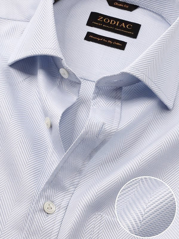 Antonello Sky Solid Full Sleeve Double Cuff Classic Fit Classic Formal Two Ply Mercerized Cotton Shirt