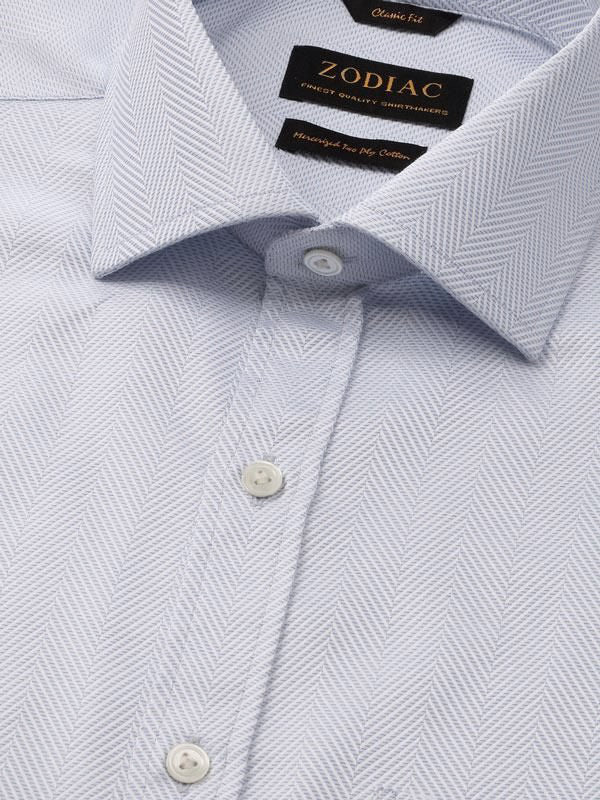 Antonello Sky Solid Full Sleeve Double Cuff Classic Fit Classic Formal Two Ply Mercerized Cotton Shirt