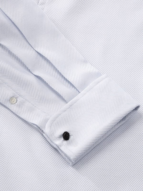Antonello Sky Solid Full Sleeve Double Cuff Classic Fit Classic Formal Two Ply Mercerized Cotton Shirt