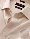 Antonello Sand Solid Full Sleeve Single Cuff Classic Fit Classic Formal Two Ply Mercerized Cotton Shirt