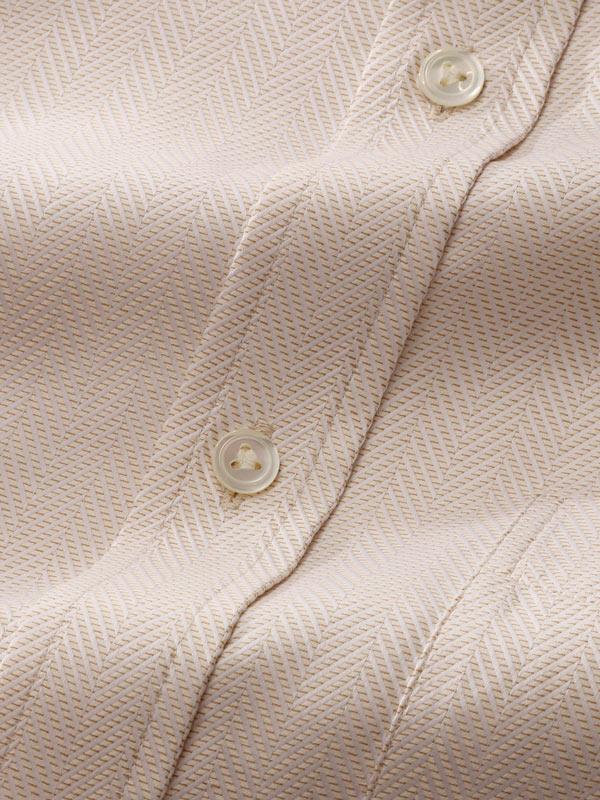 Antonello Sand Solid Full Sleeve Single Cuff Classic Fit Classic Formal Two Ply Mercerized Cotton Shirt