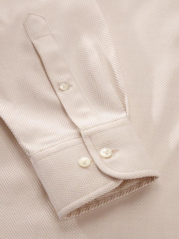 Antonello Sand Solid Full Sleeve Single Cuff Classic Fit Classic Formal Two Ply Mercerized Cotton Shirt
