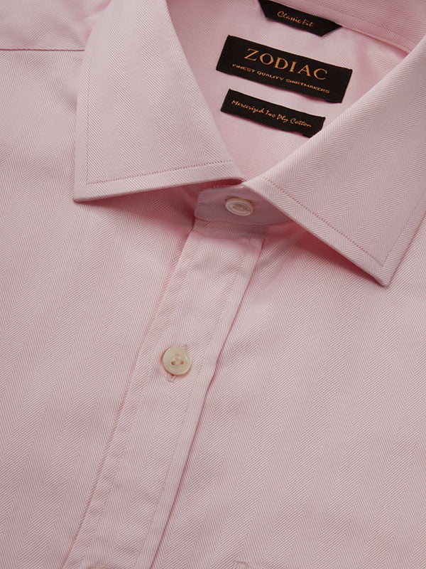 Antonello Pink Solid Full Sleeve Double Cuff Classic Fit Classic Formal Two Ply Mercerized Cotton Shirt