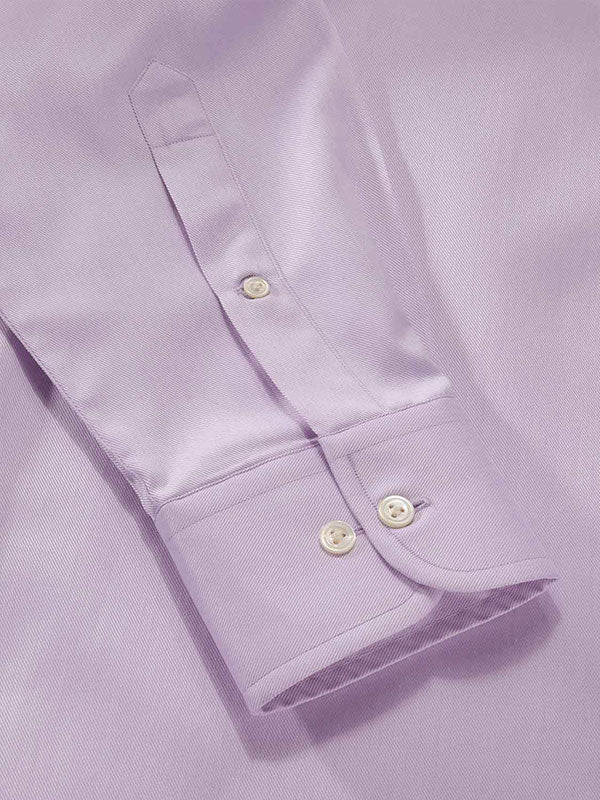Antonello Lilac Solid Full Sleeve Single Cuff Classic Fit Classic Formal Two Ply Mercerized Cotton Shirt