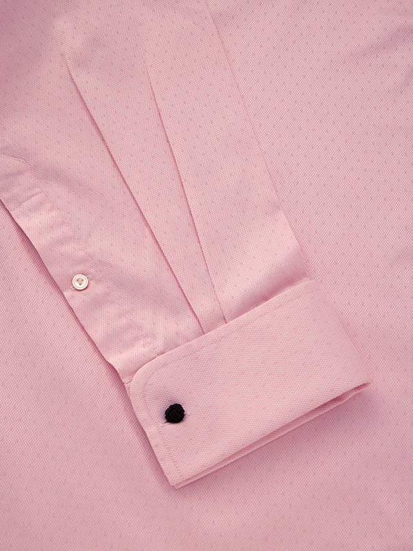 Antonello Pink Solid Full Sleeve Double Cuff Classic Fit Classic Formal Two Ply Mercerized Cotton Shirt