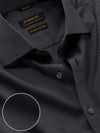Marzeno Dark Grey Solid Full Sleeve Classic Fit Semi Formal Dark Two Ply Mercerized Cotton Shirt
