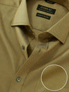 Marzeno Ochre Solid Full Sleeve Single Cuff Classic Fit Semi Formal Dark Two Ply Mercerized Cotton Shirt