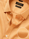 Marzeno Ochre Solid Full Sleeve Single Cuff Classic Fit Semi Formal Dark Two Ply Mercerized Cotton Shirt