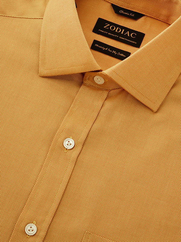 Marzeno Tangerine Solid Full Sleeve Single Cuff Classic Fit Semi Formal Dark Two Ply Mercerized Cotton Shirt