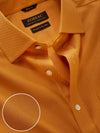 Marzeno Ochre Solid Full Sleeve Single Cuff Classic Fit Semi Formal Dark Two Ply Mercerized Cotton Shirt