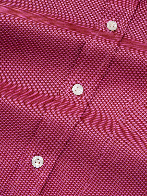 Marzeno Dark Pink Solid Full Sleeve Single Cuff Classic Fit Semi Formal Dark Two Ply Mercerized Cotton Shirt