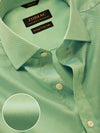 Marzeno Green Solid Full Sleeve Single Cuff Classic Fit Semi Formal Dark Two Ply Mercerized Cotton Shirt