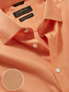 Marzeno Orange Solid Full Sleeve Single Cuff Classic Fit Semi Formal Dark Two Ply Mercerized Cotton Shirt