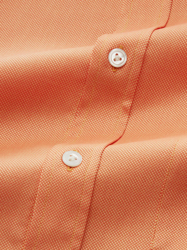 Marzeno Orange Solid Full Sleeve Single Cuff Classic Fit Semi Formal Dark Two Ply Mercerized Cotton Shirt
