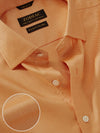 Marzeno Orange Solid Full Sleeve Single Cuff Tailored Fit Semi Formal Dark Two Ply Mercerized Cotton Shirt