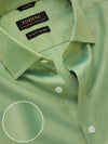 Marzeno Lime Solid Full Sleeve Single Cuff Tailored Fit Semi Formal Dark Two Ply Mercerized Cotton Shirt