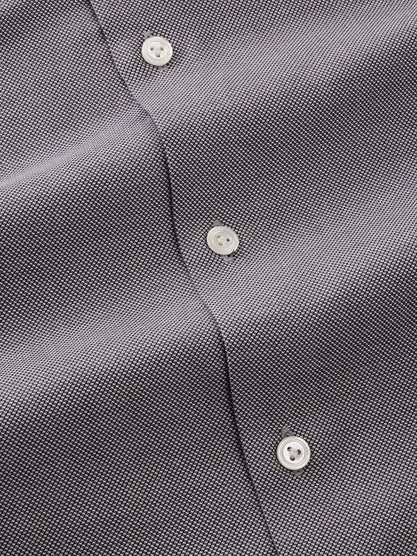 Marzeno Black Solid Full Sleeve Single Cuff Tailored Fit Semi Formal Dark Two Ply Mercerized Cotton Without Pocket Shirt