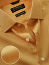 Marzeno Ochre Solid Full Sleeve Single Cuff Tailored Fit Semi Formal Dark Two Ply Mercerized Cotton Without Pocket Shirt