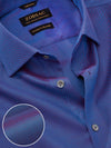 Marzeno Blue Solid Full Sleeve Single Cuff Tailored Fit Semi Formal Dark Two Ply Mercerized Cotton Without Pocket Shirt
