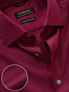 Marzeno Maroon Solid Full Sleeve Single Cuff Tailored Fit Semi Formal Dark Two Ply Mercerized Cotton Without Pocket Shirt