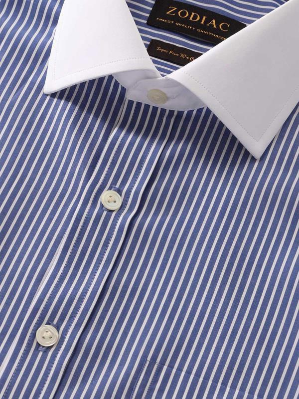 Bankers Ink Striped Full sleeve double cuff Classic Fit Classic Formal Cotton Shirt
